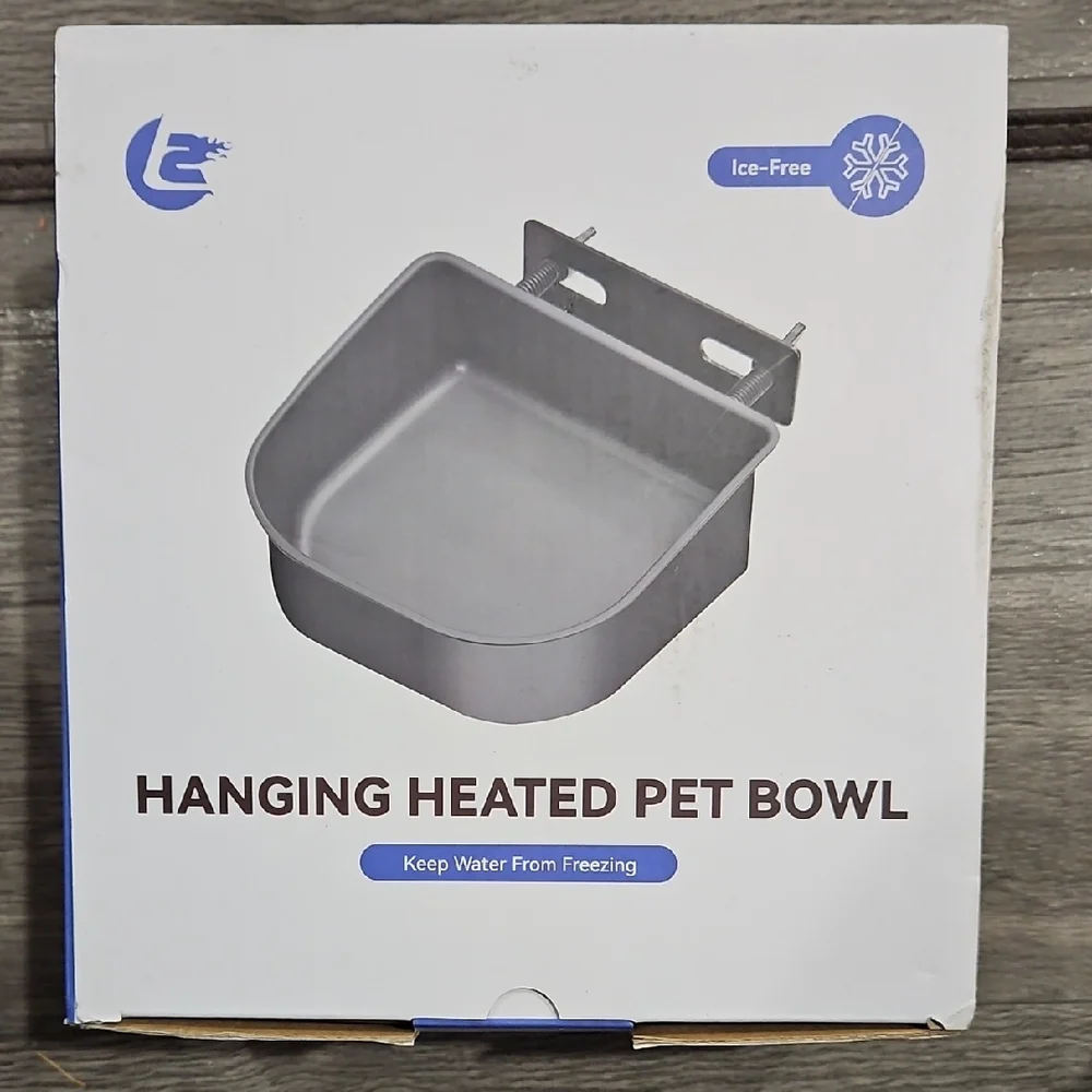 NEW Heated Hanging Pet Water Bowl 1L 33oz Cat Dog Chickens More